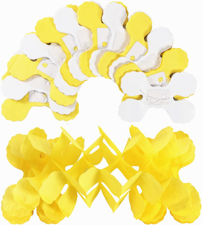 White-Yellow Party-Decorations Streamers Garland - 157Ft Four-Leaf Clover Hanging Banner,Wedding