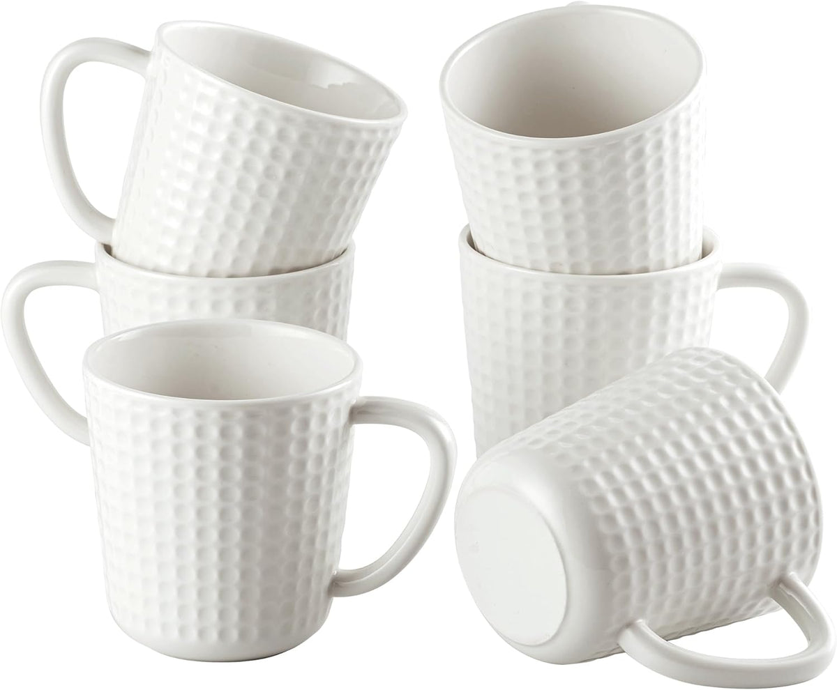 Ceramic Coffee Mugs 15 oz, Large Waffle Embossed Mug Set, Coffee Cups for Latte, Cappuccino, Cocoa
