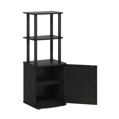 Furinno Turn-N-Tube Tall TV Entertainment Side Table Display Rack with Storage Cabinet, 2-Tier