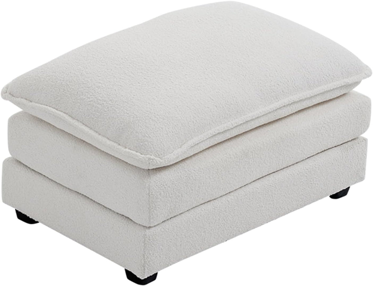 Karl home Modular Ottoman for Sectional Sofa, Teddy Fleece Comfy Upholstered Furniture for Living
