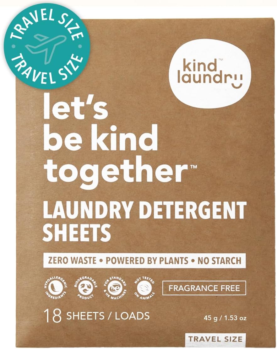 Kind Laundry Detergent Sheets with Stain-Fighting Enzymes - Plant Powered Eco-Friendly Laundry Soap
