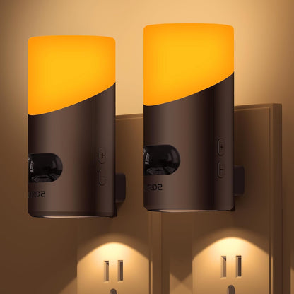 Lyridz Amber Night Light with Motion Sensor, 1-150LM Dimmable Plug-in Nightlight Indoor for
