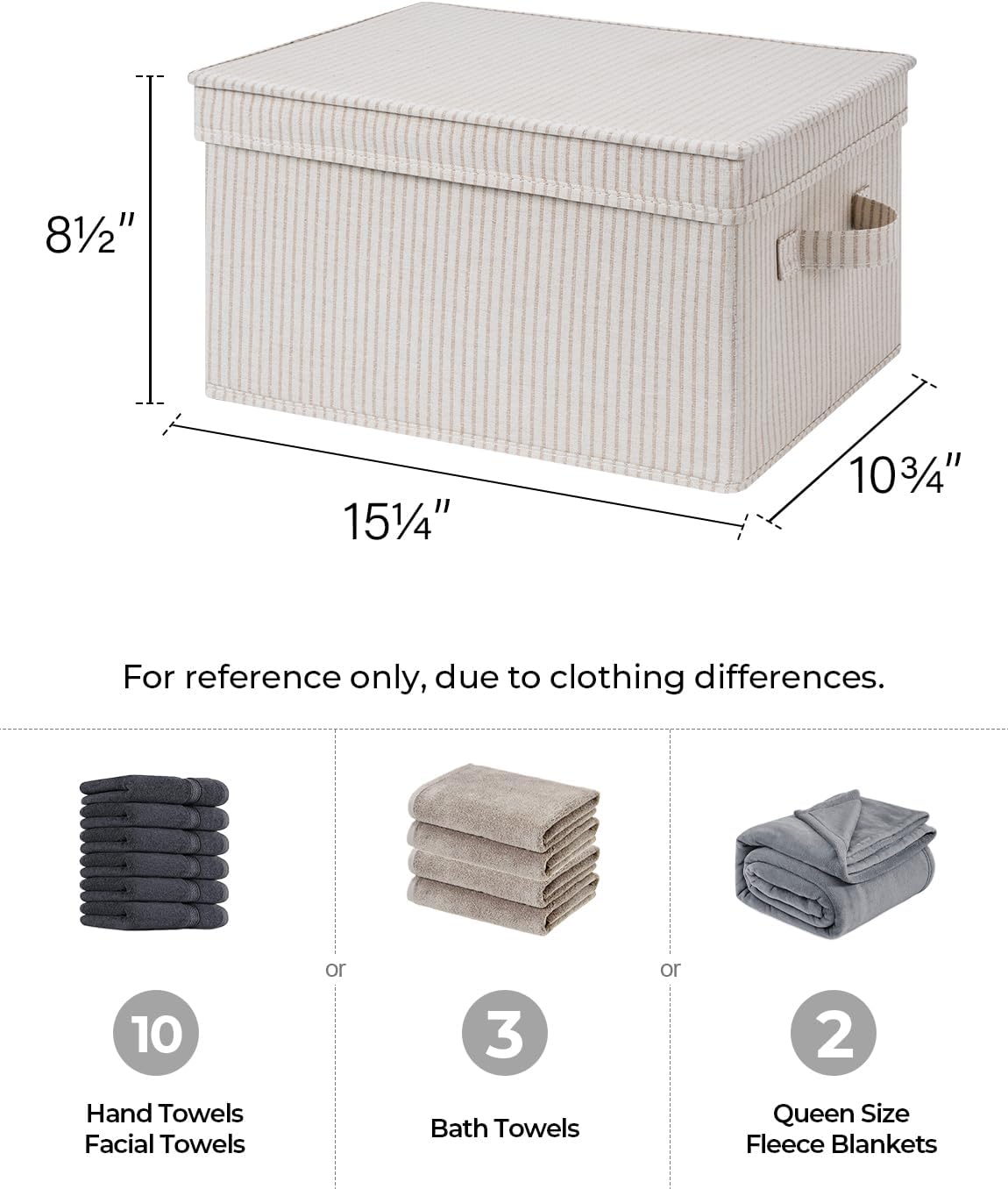 StorageWorks Large Storage Bins with Lids, Decorative Storage Boxes with Lid and Handles, Foldable