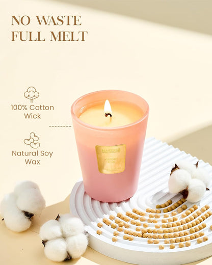 M&SENSE Garden Rose Scented Natural Soy Wax Candle, 14.1oz 60 Hours Long Lasting Slow Burning