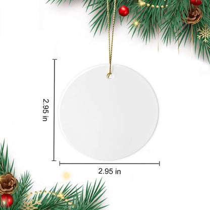 Sublimation Ceramic Ornaments - Bulk White Round Porcelain Ornament Blanks for Heat Press Printing