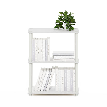 Furinno Turn-N-Tube Storage Shelves, 3-Tier Book Shelf, Corner Shelf, Toolless Open Shelves, for
