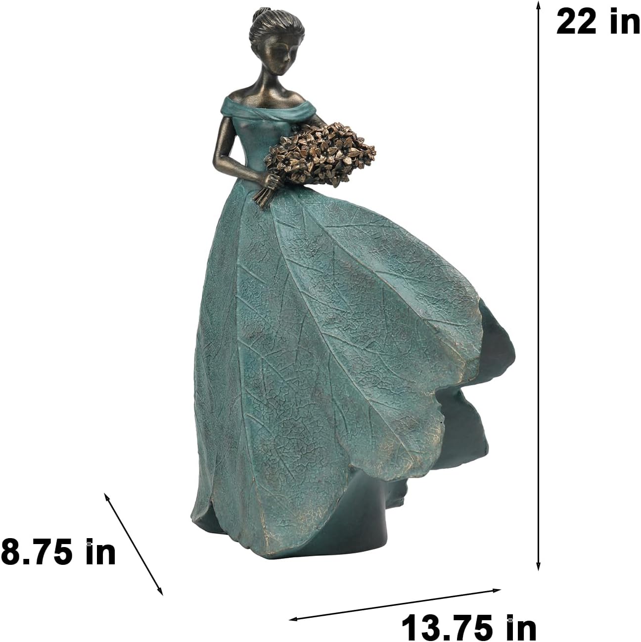 Guichifun Fairy Statue Collection Home Decoration - 22IN Leaf Angel Girls Resin Large Home Decor