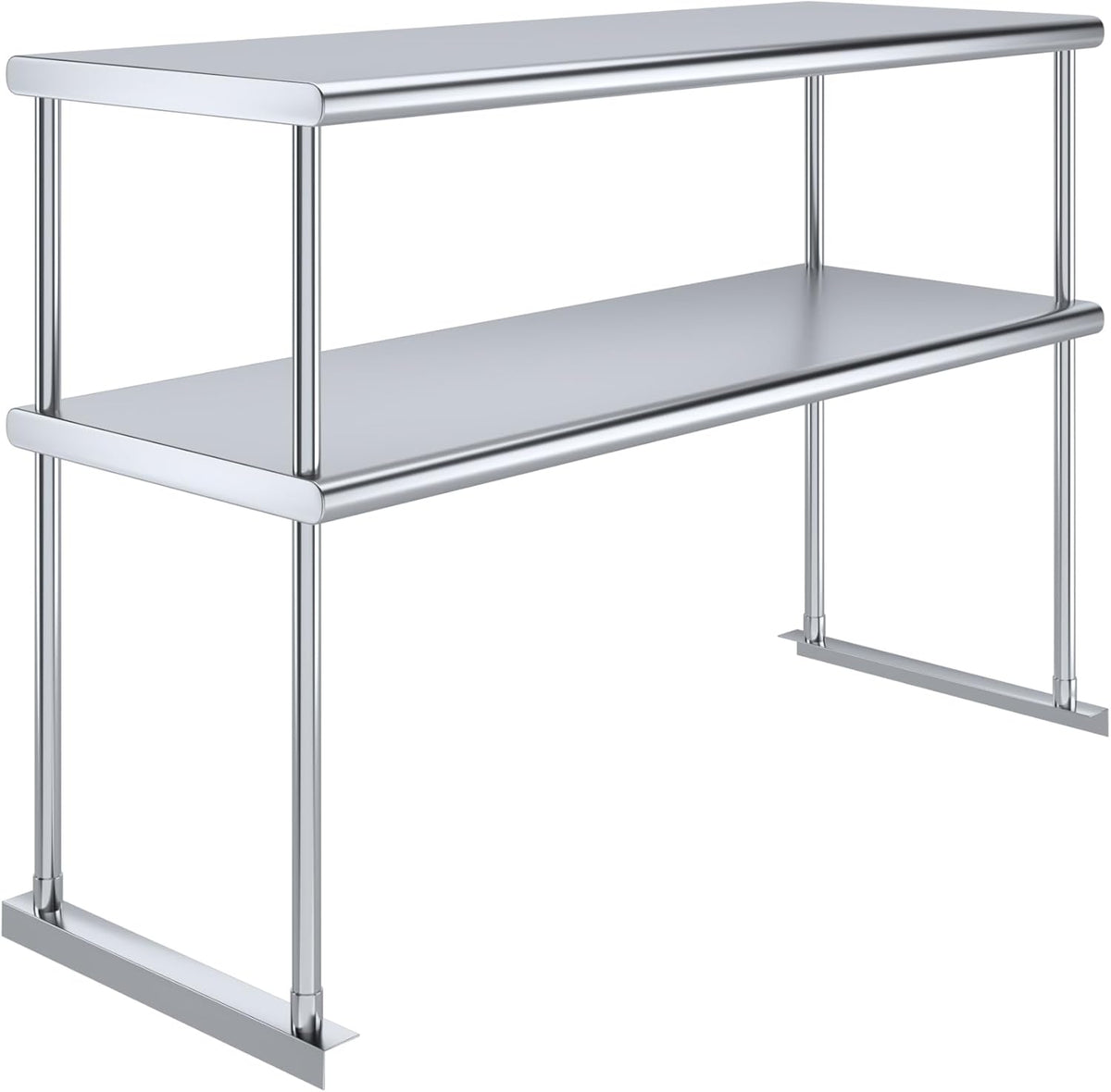 AmGood Stainless Steel Double-Tier Shelf | Work Table Overshelf | NSF Certified | Fits Over Tables