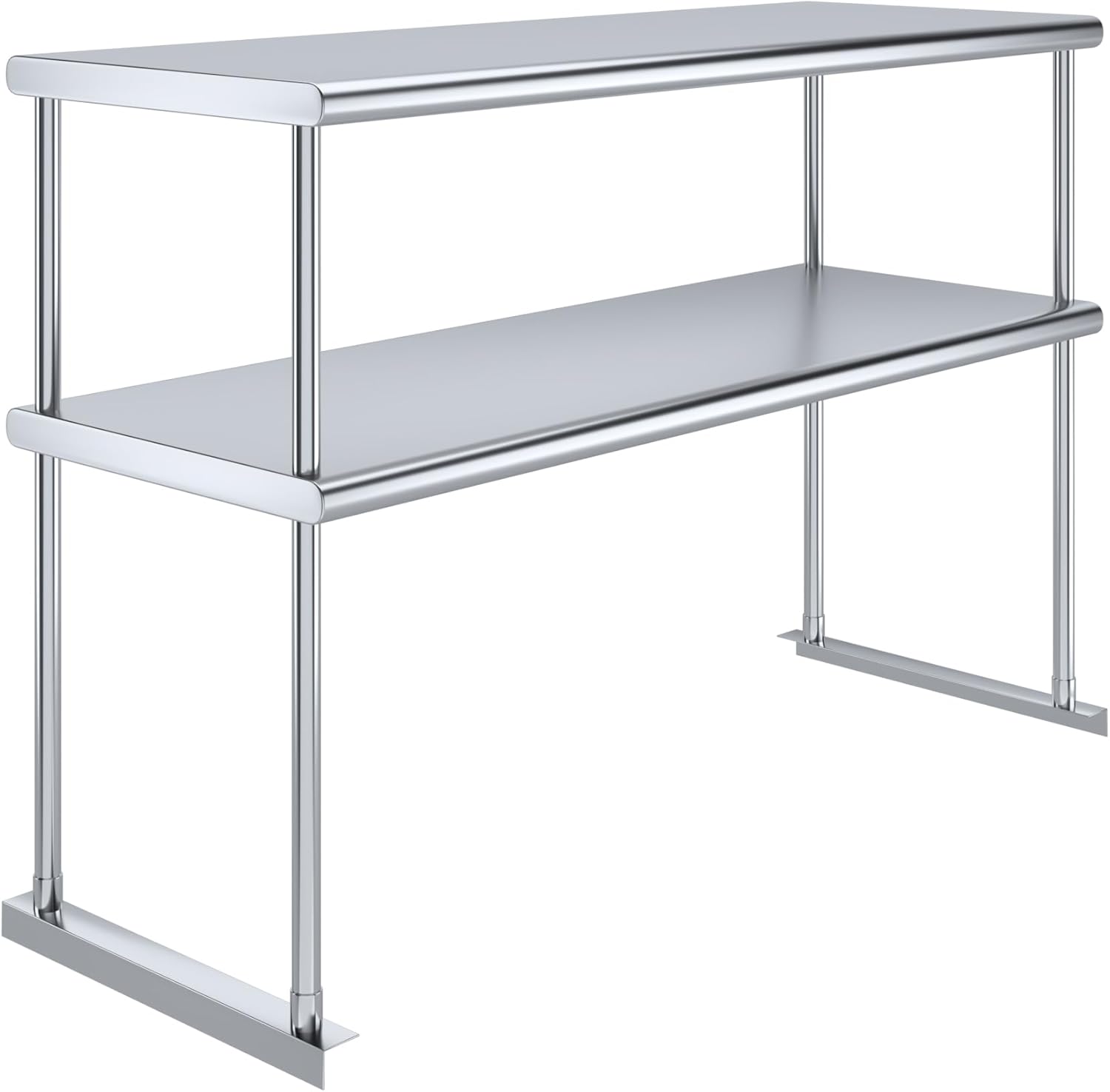 AmGood Stainless Steel Double-Tier Shelf | Work Table Overshelf | NSF Certified | Fits Over Tables