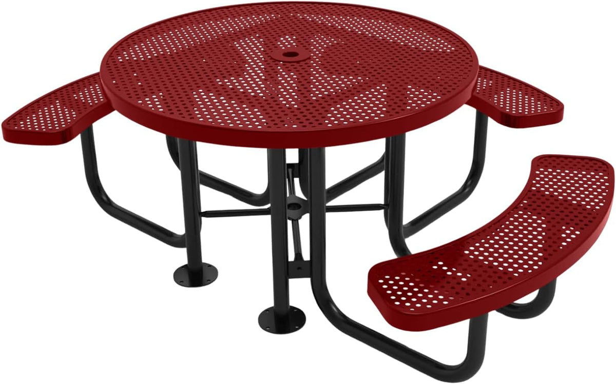 Coated Outdoor Furniture Heavy-Duty Portable ADA-Compliant Outdoor Picnic Table with Umbrella Hole