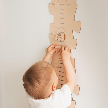 Personalized Wooden Growth Chart for Kids – Height Ruler Wall Decor for Nursery, Toddler, Baby &