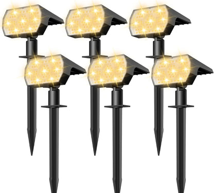 NYMPHY Solar Lights Outdoor Waterproof IP68, 56 LED 3 Lighting Modes Solar Powered Garden Yard Spot