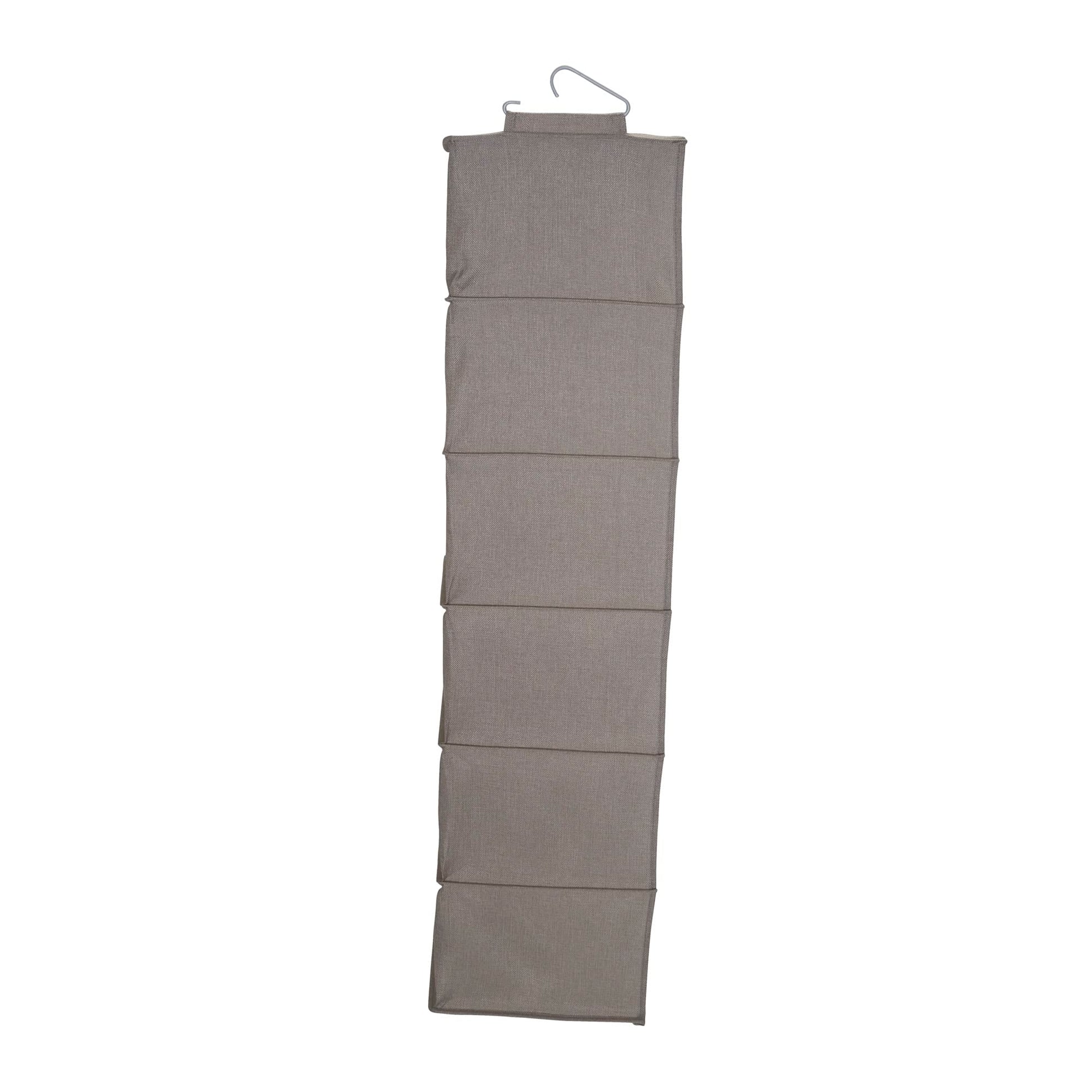 Household Essentials 6 Shelf Hanging Closet Organizer, Hanging Closet Shelf, Fabric Poly Linen and