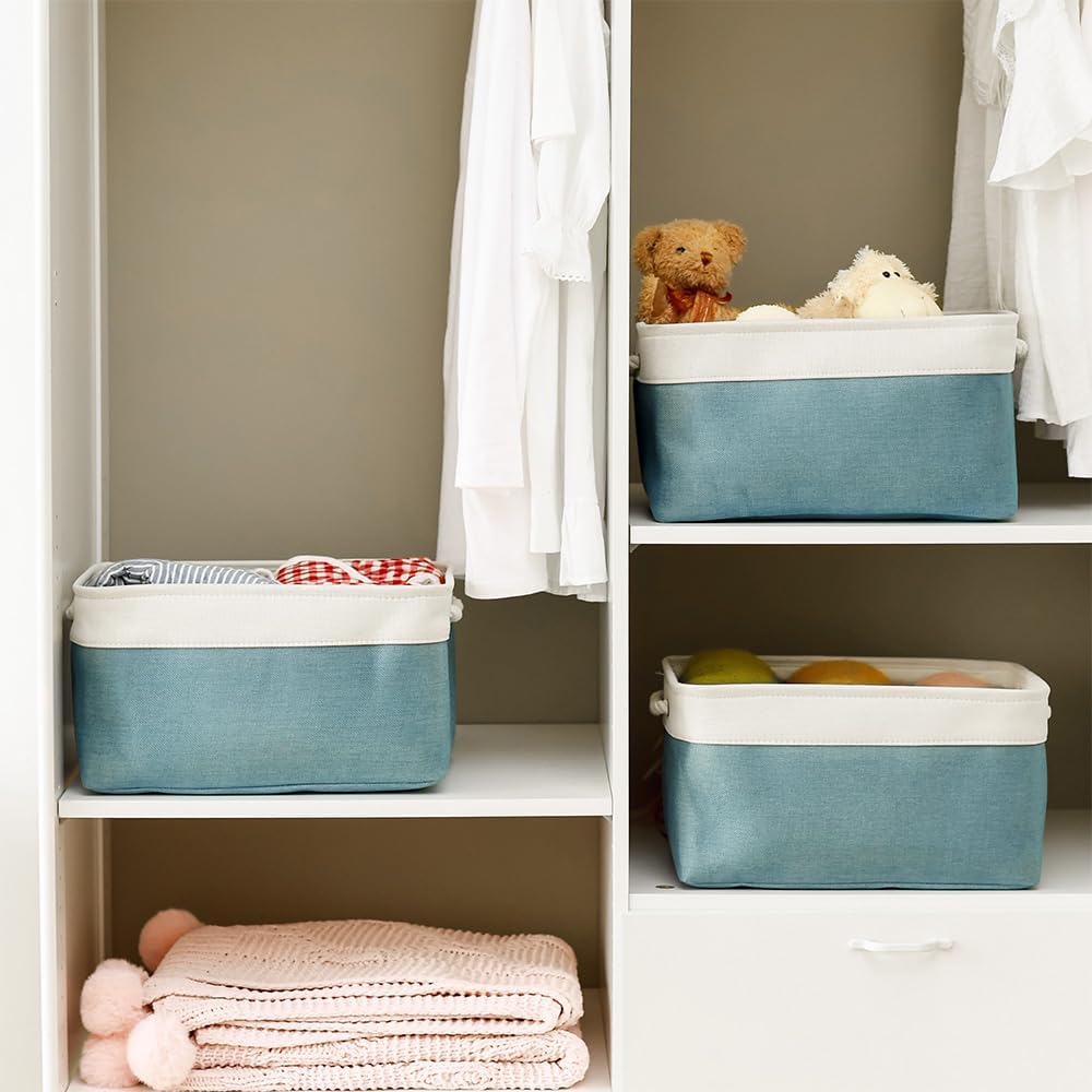 TheWarmHome Fabric Storage Bin with Handles,Storage Basket for Home Storage and Organization, Shelf