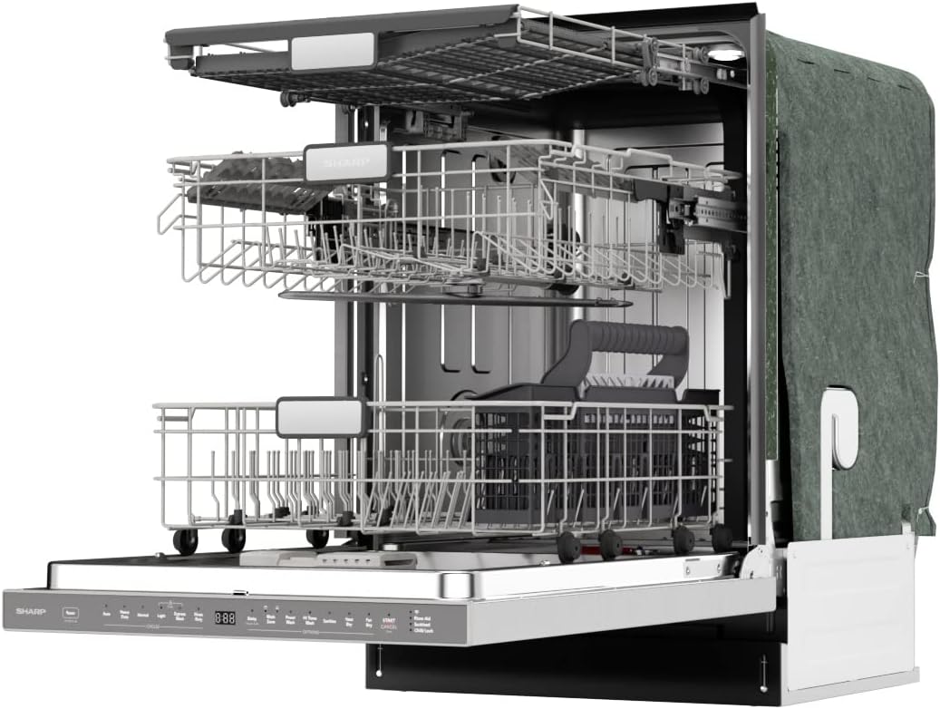 SHARP SDW6767HS Smart Dishwasher Works with Alexa. Includes LED Interior lights, Stainless Steel