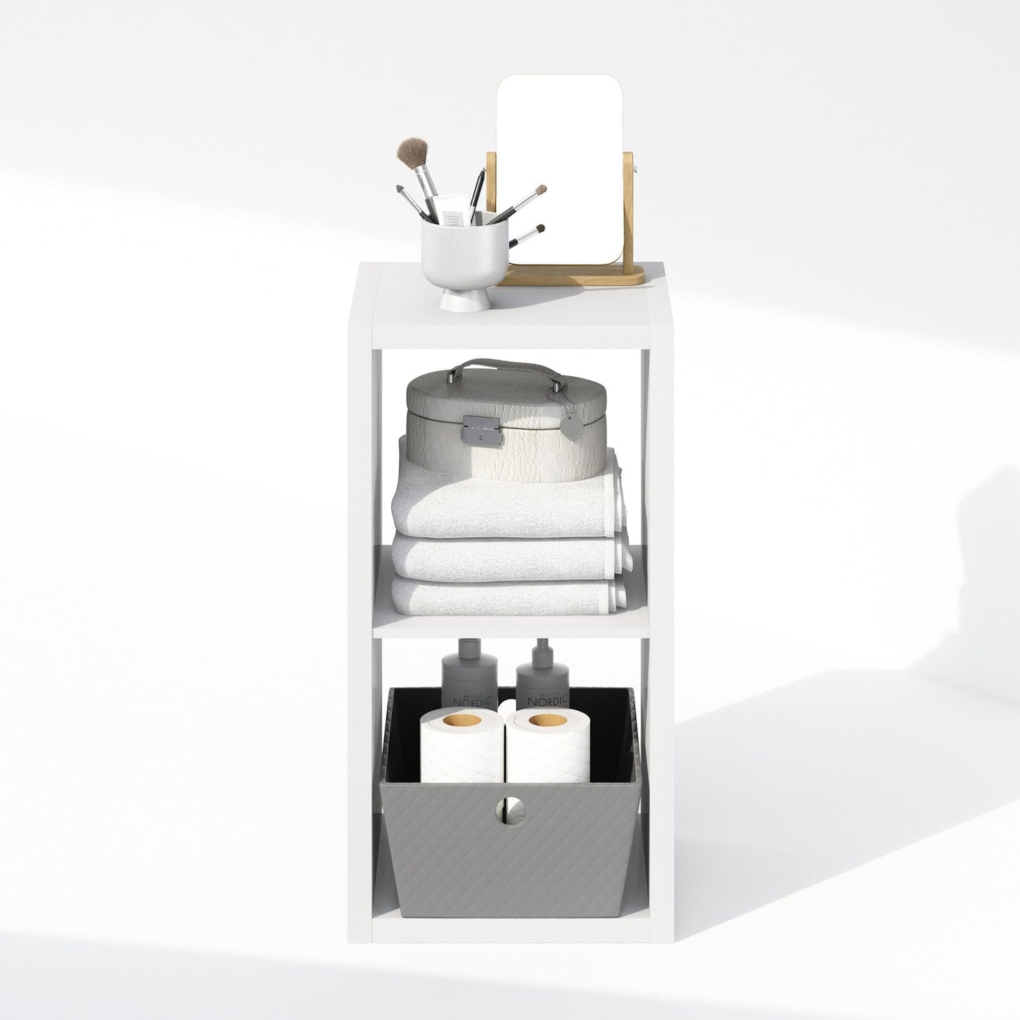 Furinno Cubic Extra Thick 2-Cube Closet Organizers and Storage, White