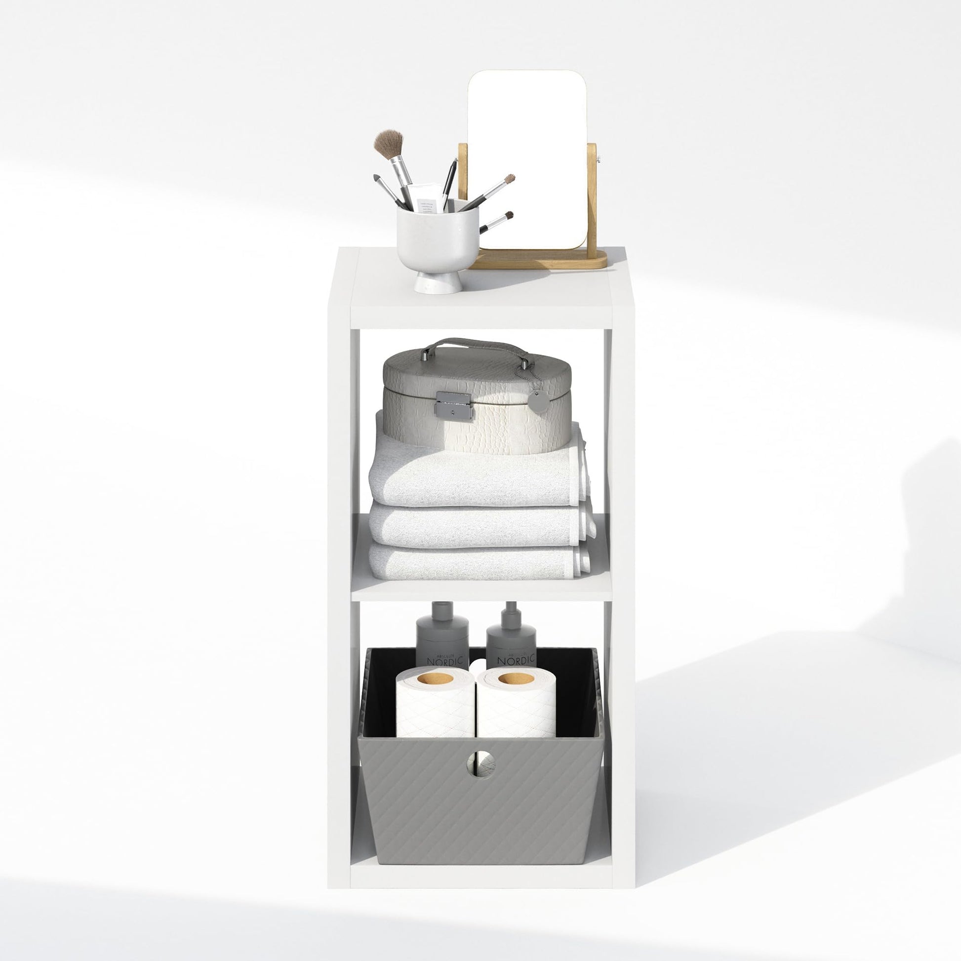 Furinno Cubic Extra Thick 2-Cube Closet Organizers and Storage, White