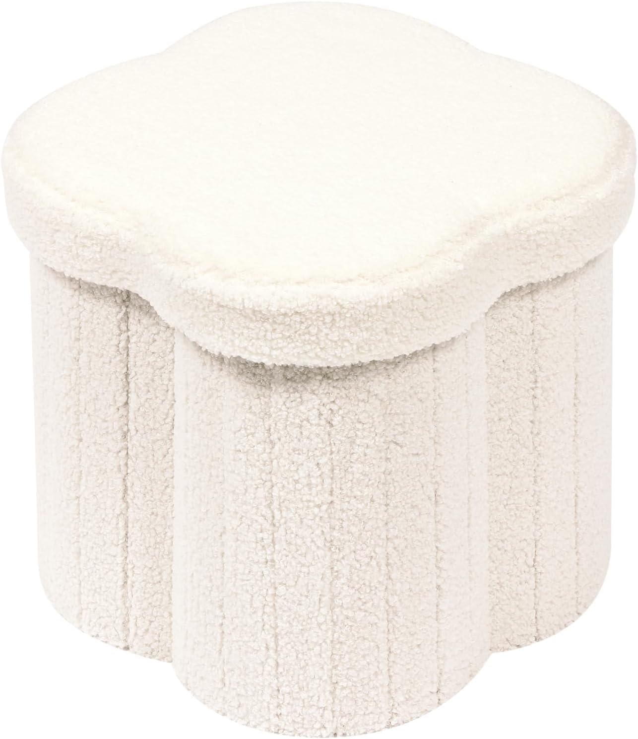B FSOBEIIALEO Storage Ottoman Cube, Flowers Shaped Ottomans with Storage Foot Stool Footrest for