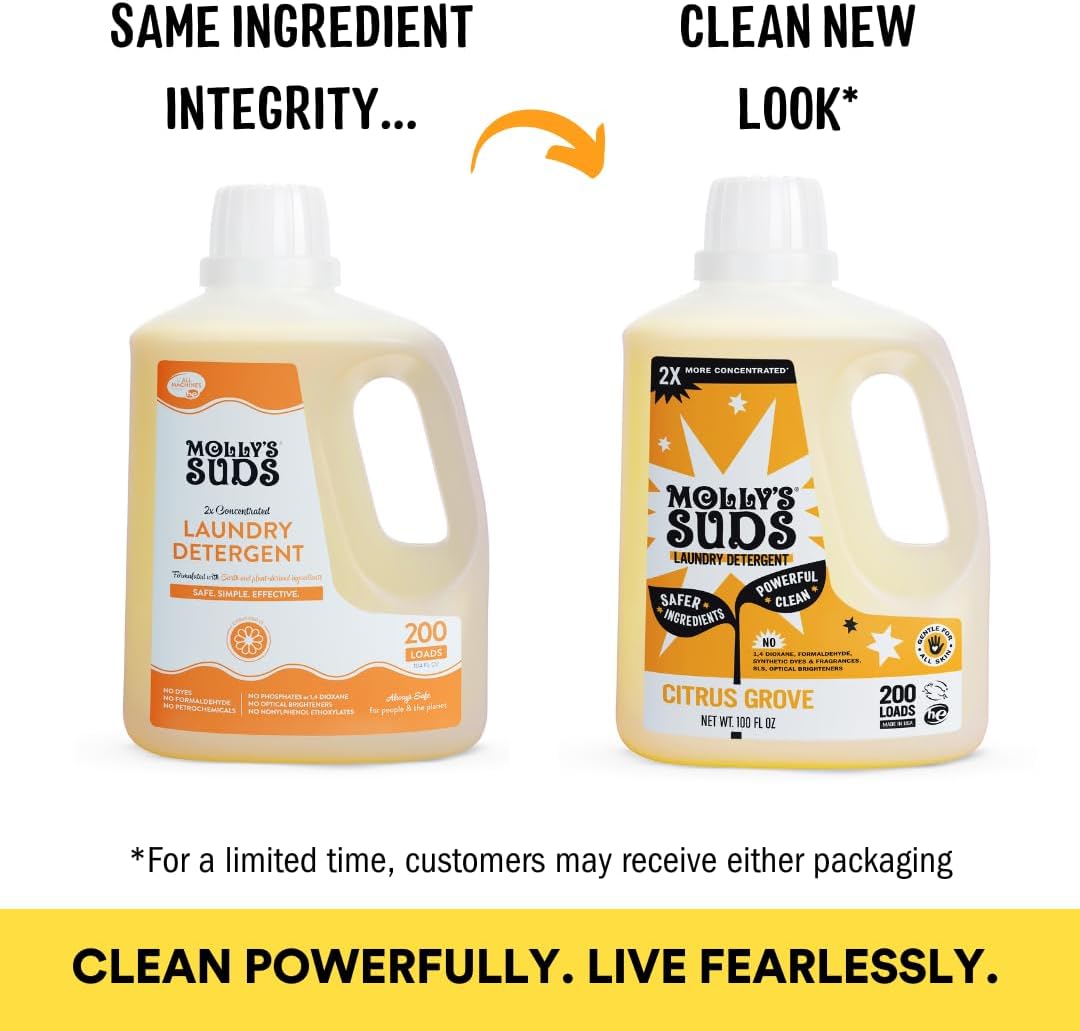 Molly's Suds Liquid Laundry Detergent | Clean Laundry Detergent Soap for Sensitive Skin | 2x