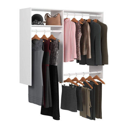 Easy Track OK0348 Hanging Closet Wardrobe Storage Clothing Organizer Rod Rack System Kit for