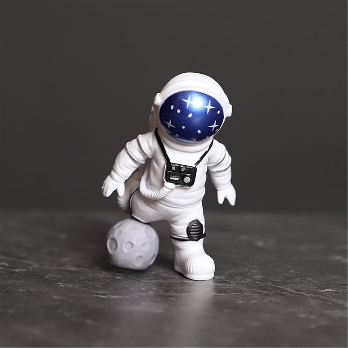 Blue White Astronaut Statues Set of 4, Spaceman Sculpture Figurines Outer Space Theme Decor for