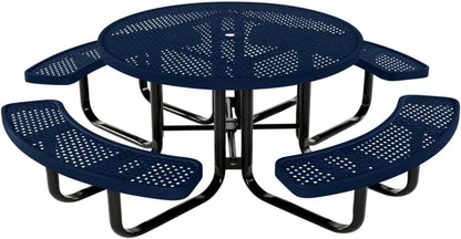 Coated Outdoor Furniture Heavy-Duty Portable Outdoor Kids Table with Umbrella Hole, Punched Steel