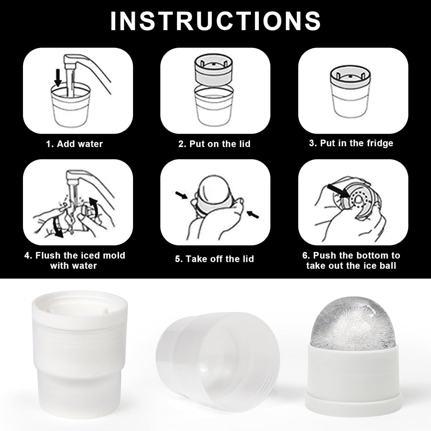 Crystal Whiskey Glasses Set of 2 with Ice Ball Molds, 11 Oz Old Fashioned Glasses Packaged in