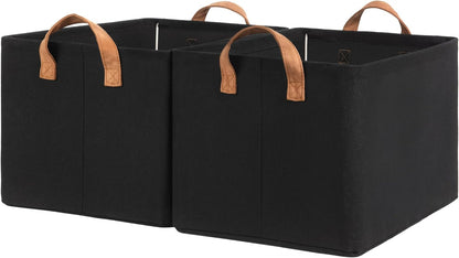StorageWorks Storage Bins, Fabric Storage Bins for Shelves, Large Storage Baskets with Metal Frame