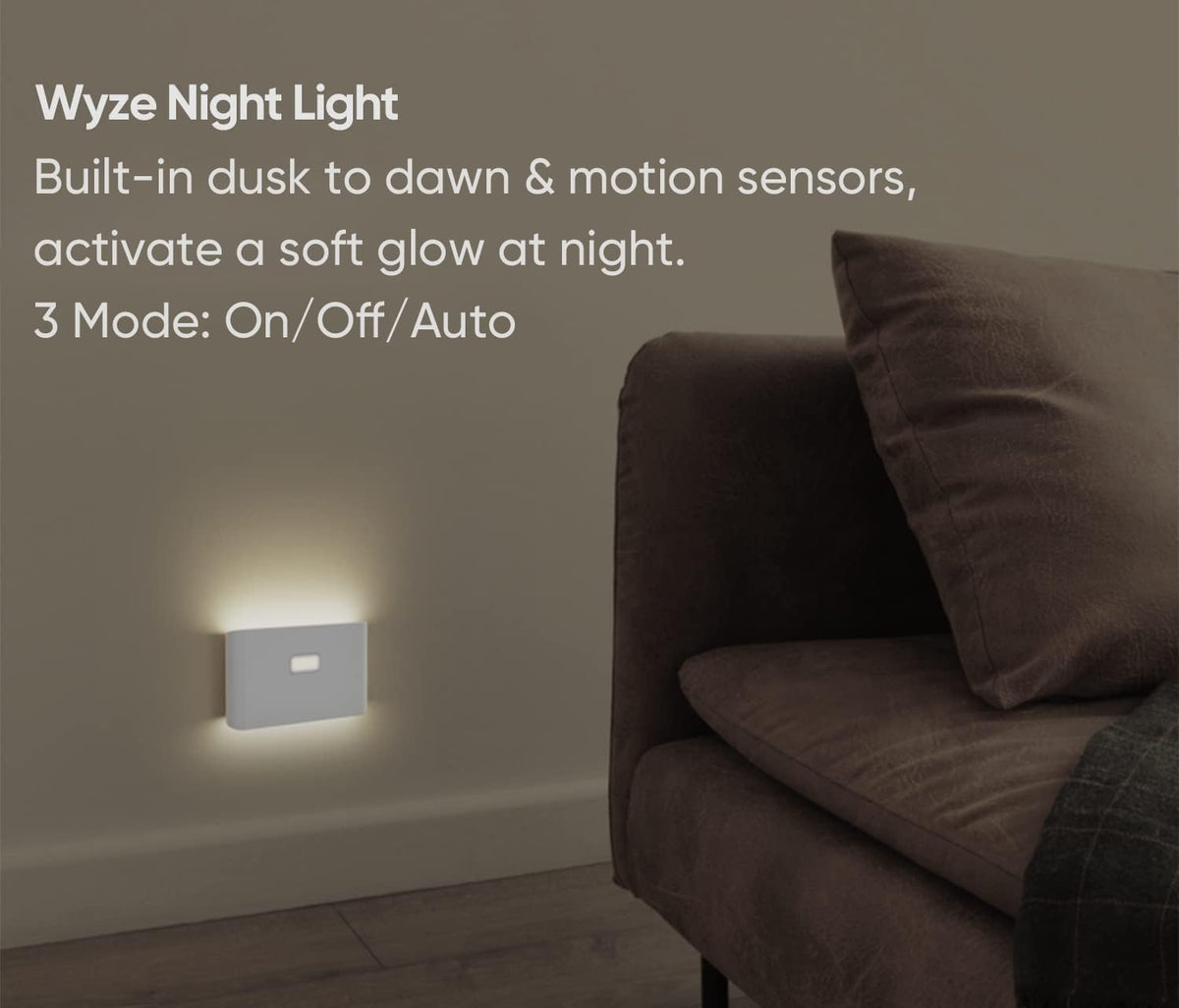 WYZE Rechargeable Night Lights with Dusk to Dawn & Motion Sensors, Warm & Soft White Stair Lights