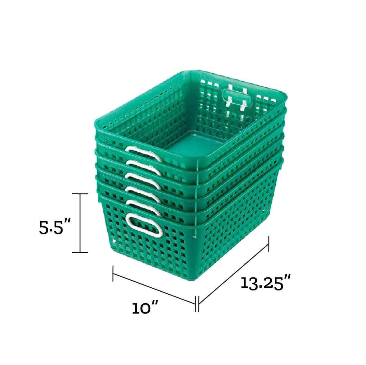 Really Good Stuff Large Plastic Book Baskets, 13.25" by 10" by 5.5"-12-Pack
