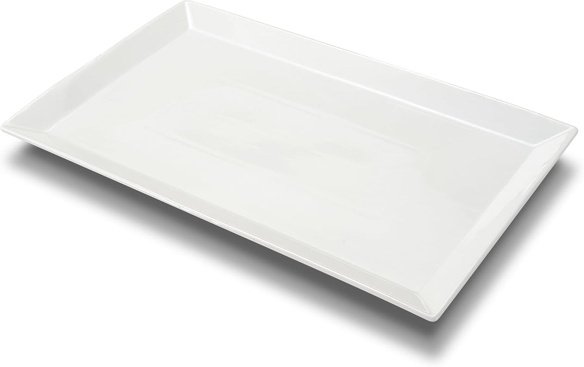 MIECOO Large Serving Platter, 18.5" x 11.5" White Serving Tray, Rectangular Porcelain Plate for