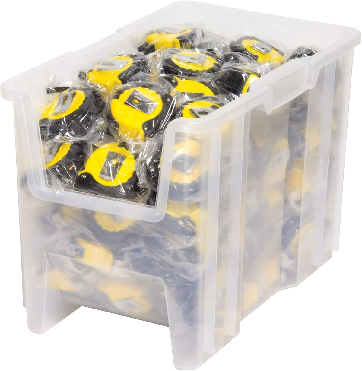 Akro-Mils 13014 Stak-N-Store Stackable Storage Bins, Heavy Duty Garage Storage Containers, Open