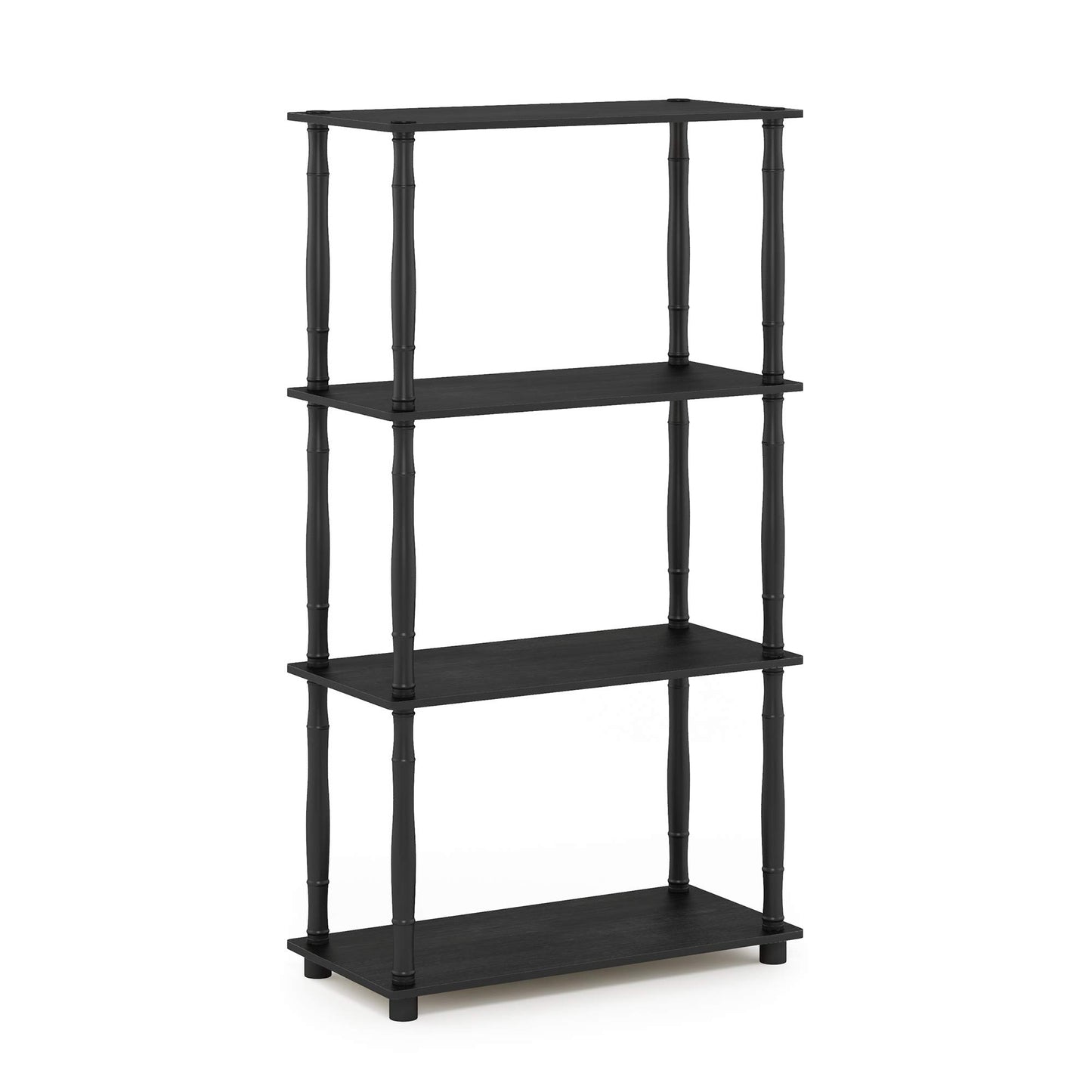 Furinno TURN-N-TUBE Storage Shelves, 4-Tier Book Shelf, Corner Shelf, Toolless Open Shelves