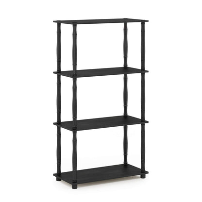 Furinno TURN-N-TUBE Storage Shelves, 4-Tier Book Shelf, Corner Shelf, Toolless Open Shelves