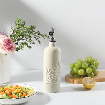 Sweejar 18 Oz Oil Dispenser for Kitchen with Gravity Spout, Ceramic Olive Oil Dispenser Bottle