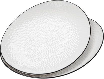 15" Large Serving Platter - Oval Large Serving Tray, Ceramic Serving Dish, White Platters for
