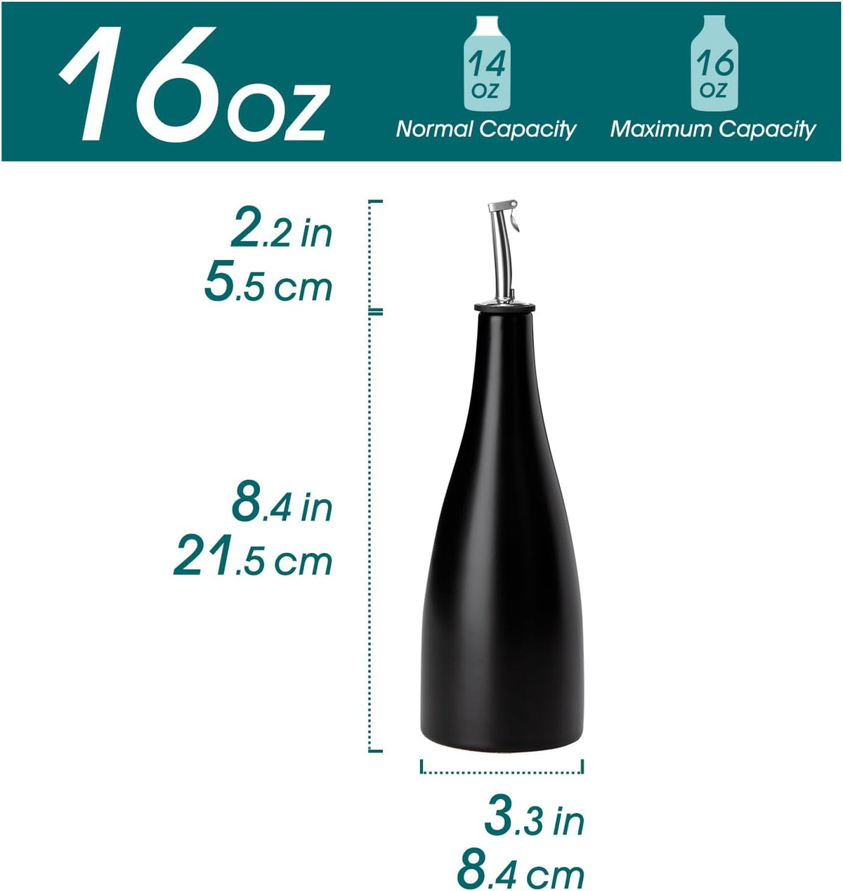 vancasso 16 Oz Ceramic Olive Oil Dispenser Bottle, Bottle Dispenser with Spout and Funnel for