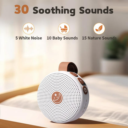 Sound Machine Mini Portable Baby White Noise Machine with 30 Soothing Sounds for Kids Adults