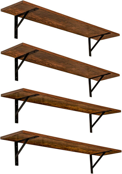 DINZI LVJ Long Wall Shelves, Set of 4, 39.4Inch Wall Mounted Shelves, Extra Large Wall Storage