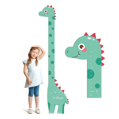 Personalized Name Growth Chart, Dinosaur Wooden Height Chart, Thick Height Measuring Board, Kids