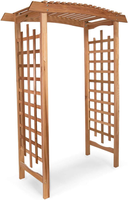 All Things Cedar GA87 Garden Arbor | Handcrafted Wooden Trellis for Climbing Plants Outdoor | Cedar