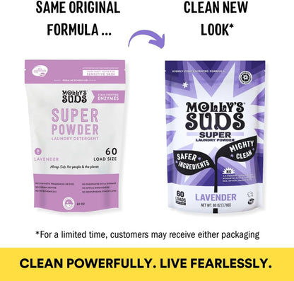 Molly's Suds Super Powder Detergent | Extra Strength Laundry Soap, Stain Fighting | Sensitive Skin