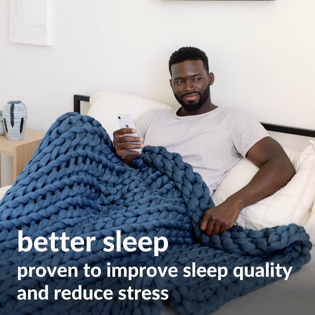 Nuzzie Chunky Knit Blanket - Breathable, Cooling, Hand Made Knit Throw Blanket for Sleep - Machine