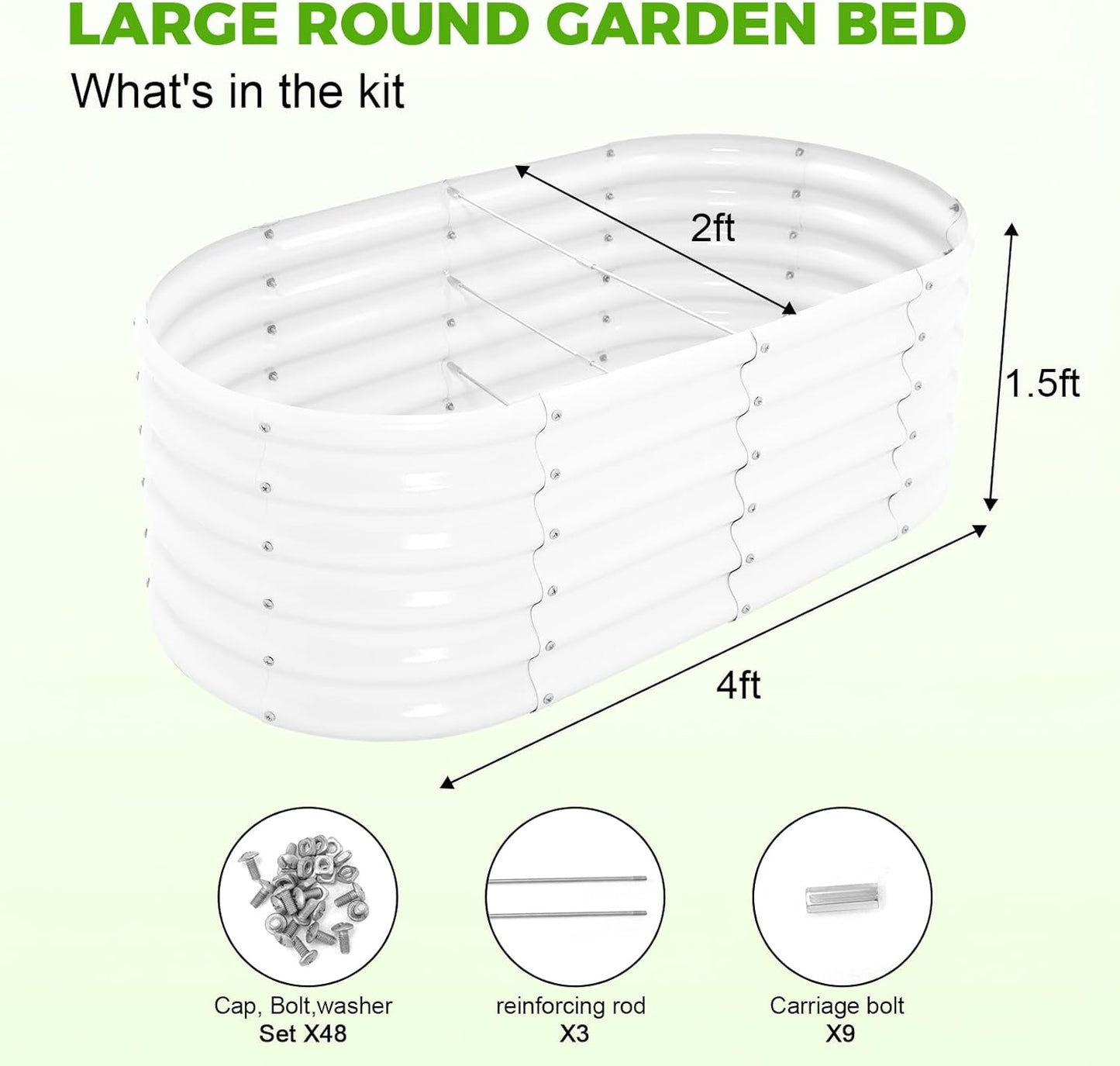 Land Guard 18“ Tall 4×2ft Galvanized Raised Garden Bed Kit, Galvanized Planter Garden Boxes
