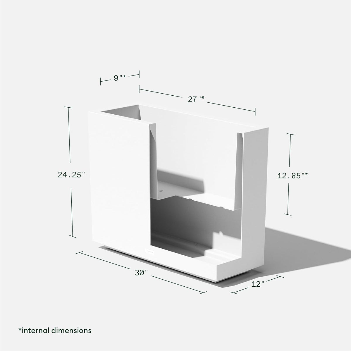 Veradek Block Series Span Plastic Planter - Tall Rectangular Planter for Indoor or Outdoor