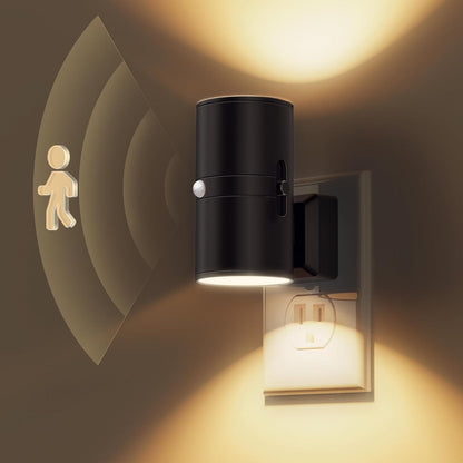 L LOHAS LED Motion Sensor Night Light Plug in, 2 Pack, Motion Activated Night Light, 0-100LM