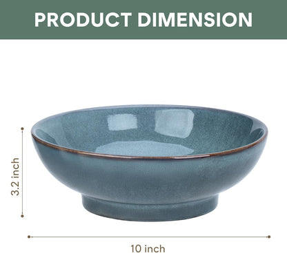 10" Decorative Bowl,Ceramic Fruit Bowl for Kitchen Counter,Coffee Table, Dining Room,Table