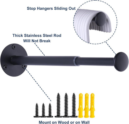 4 Pack Retractable Hanger Holder for Laundry Room, Wall Mount Organizer Rack for Lightweight