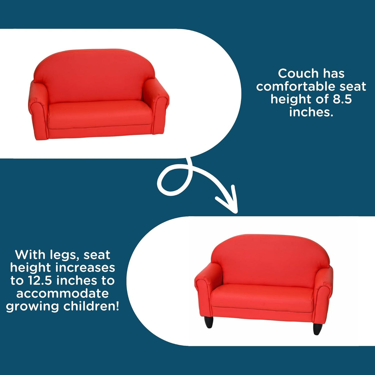 Children's Factory As We Grow Toddler Sofa, Flexible Seating for Daycare or Preschool, Kids Reading