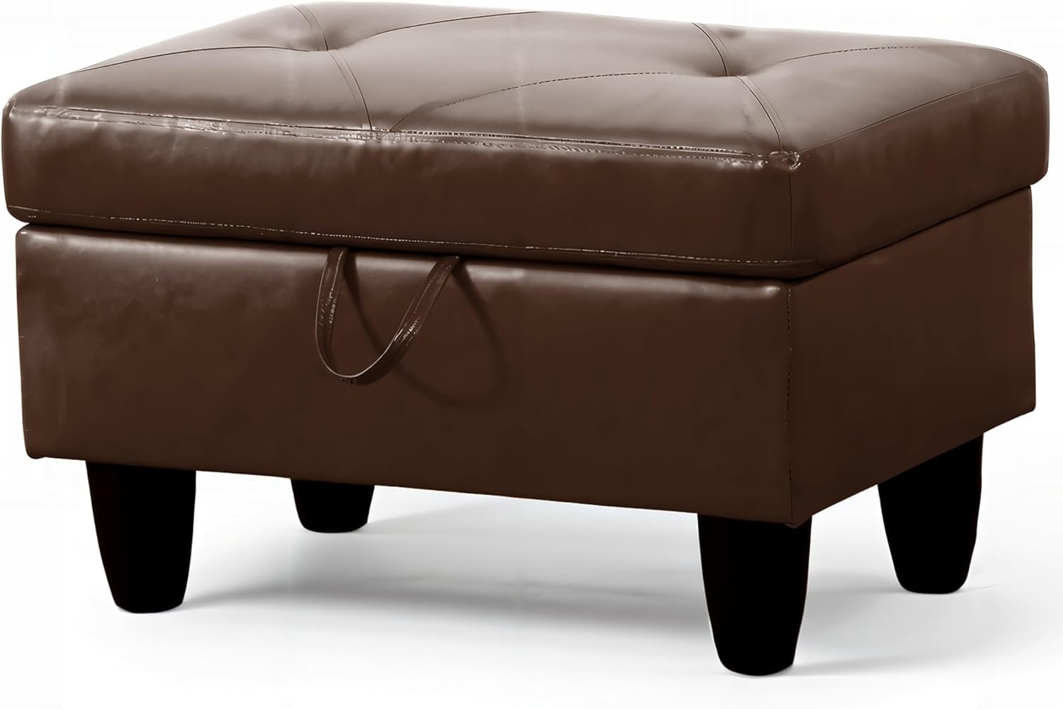 Ottoman Rectangular Storage Ottoman Bench, Faux Leather Footrest, Coffee Table, Stool Footstool
